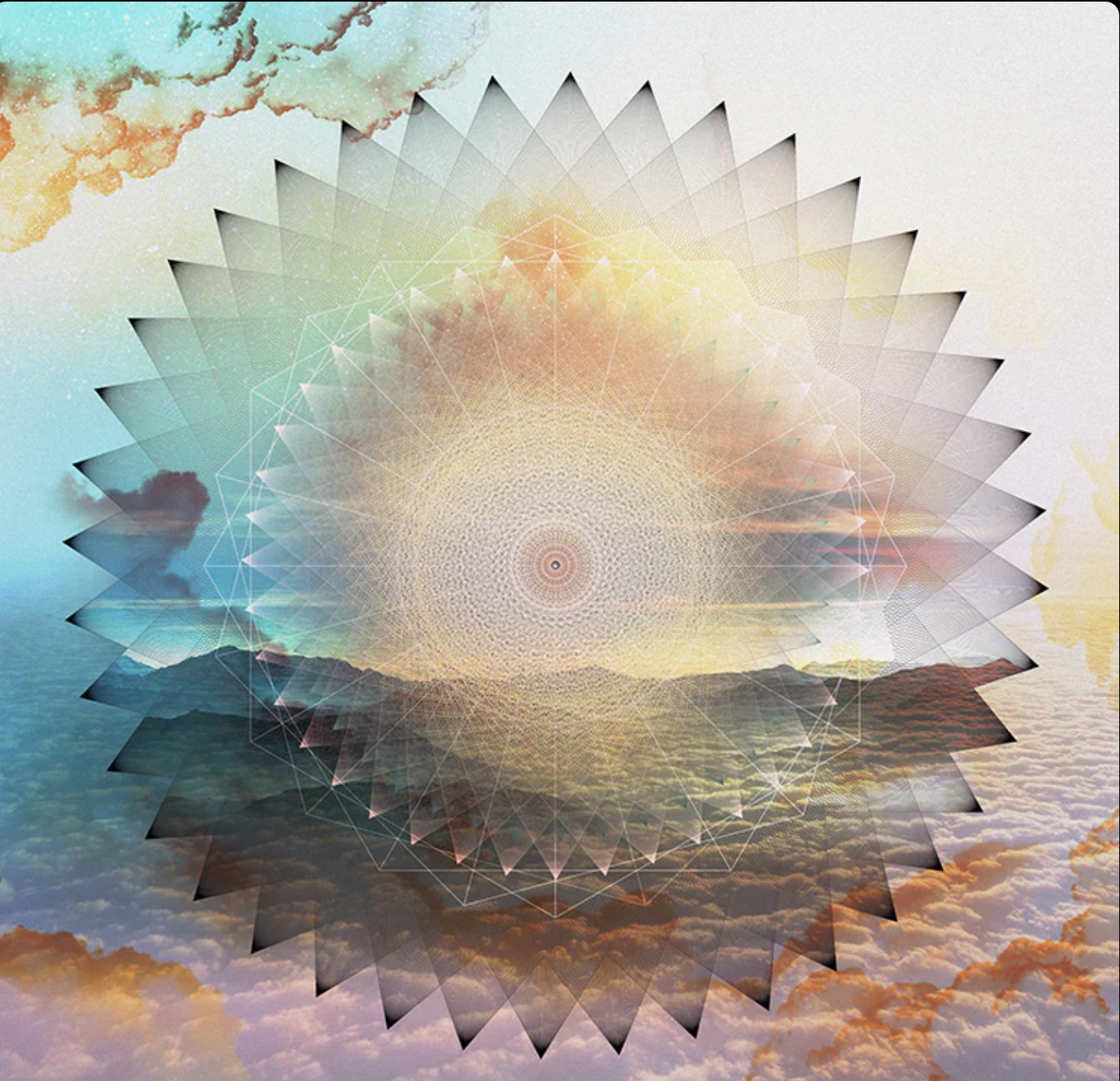 Custom memorial art for two loved ones with radiant sacred geometric light — remembrance print placeholder.