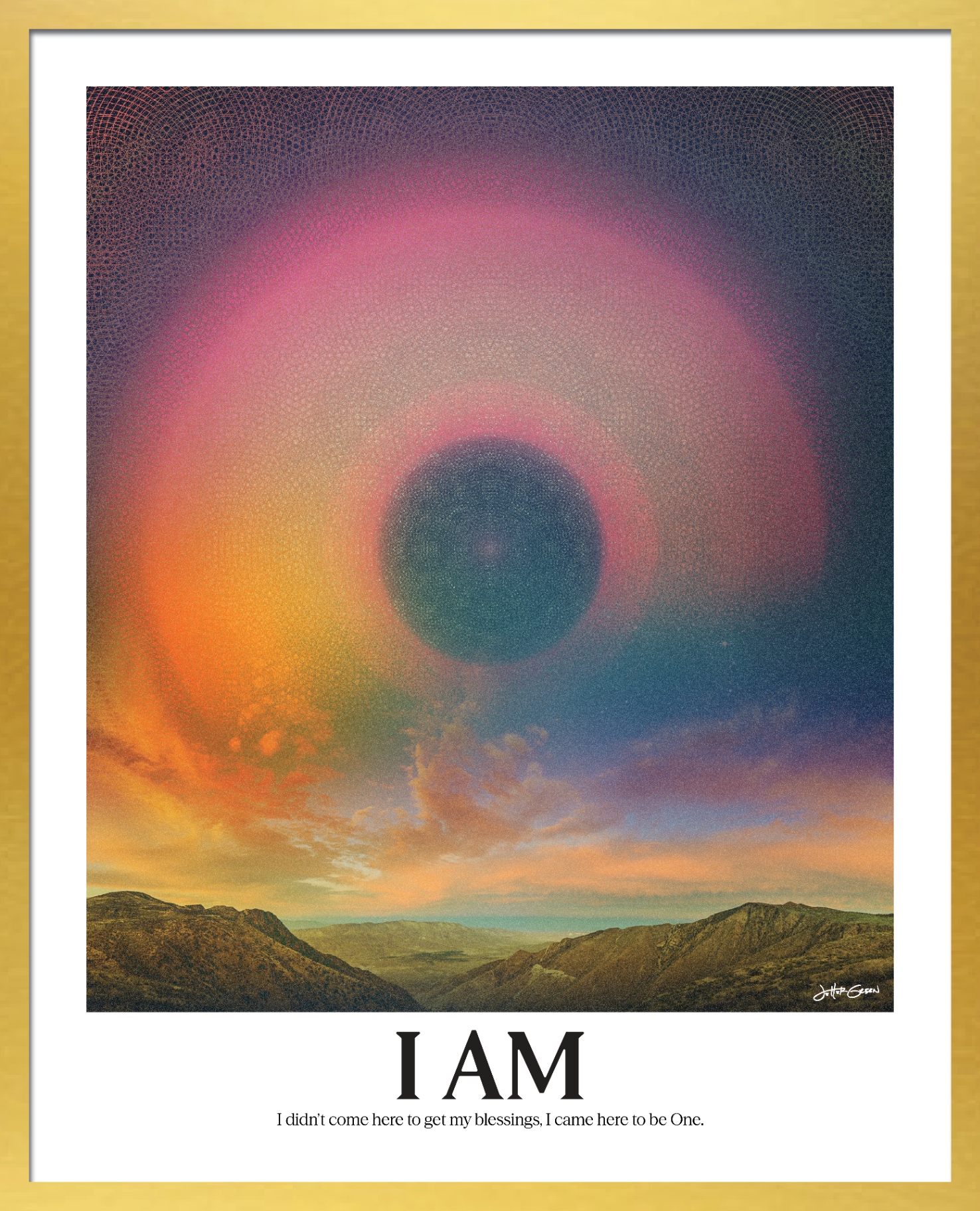 Gold frame — with quote