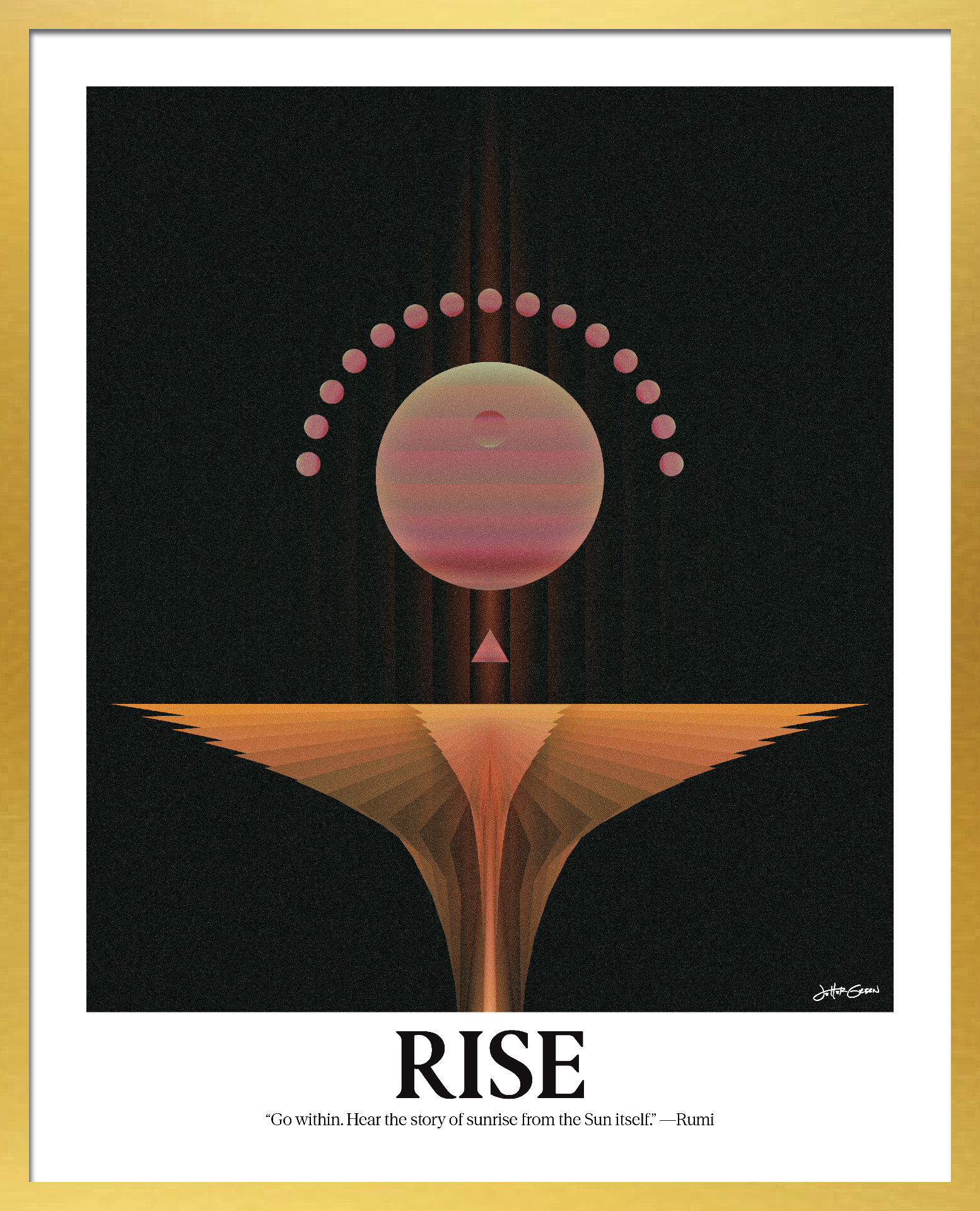 Gold frame — with quote