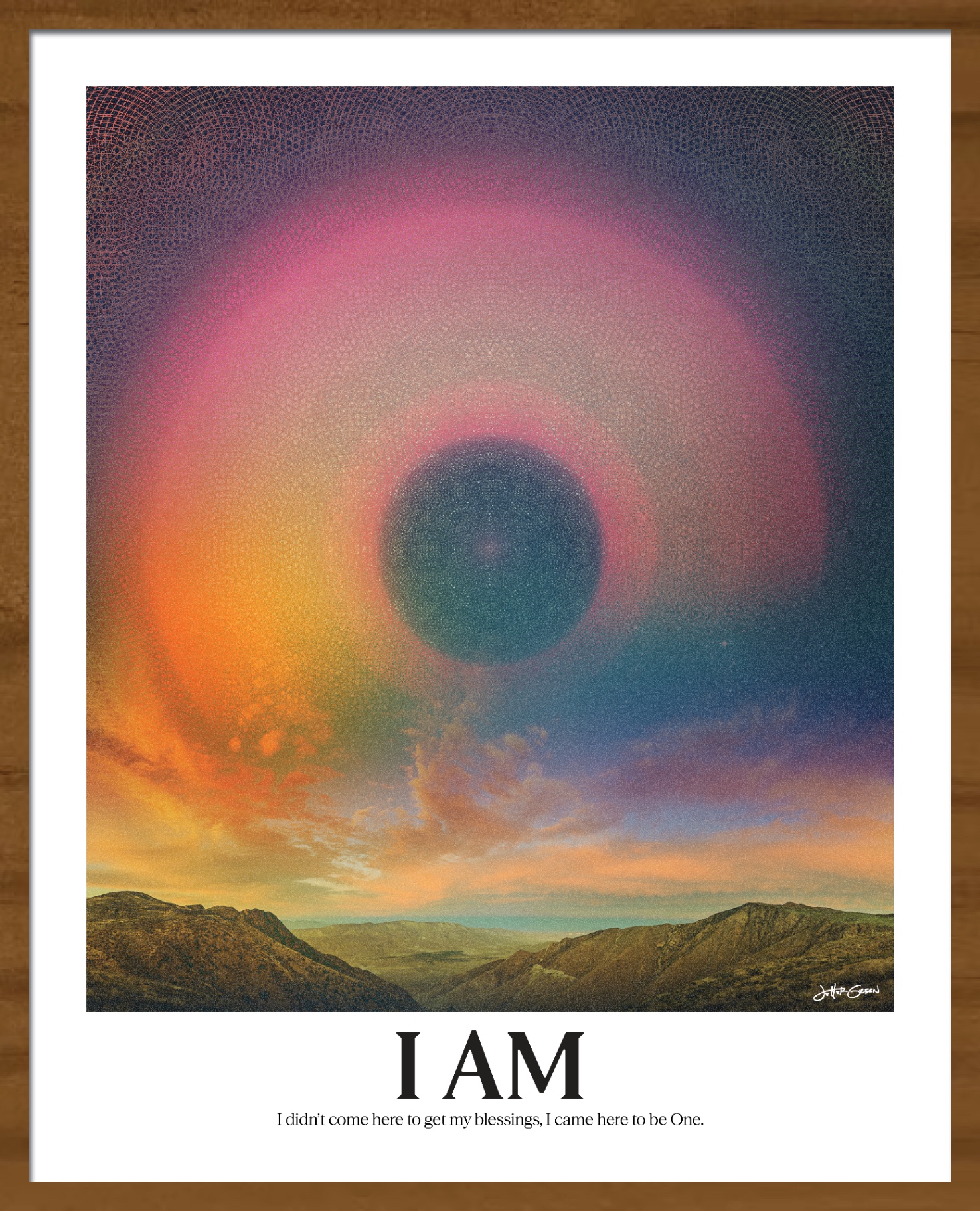 Brown frame — with quote