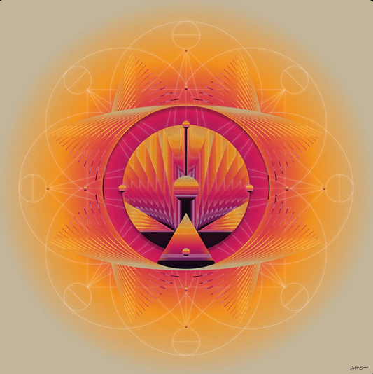 Circular harmonic sacred geometry artwork titled Resonant