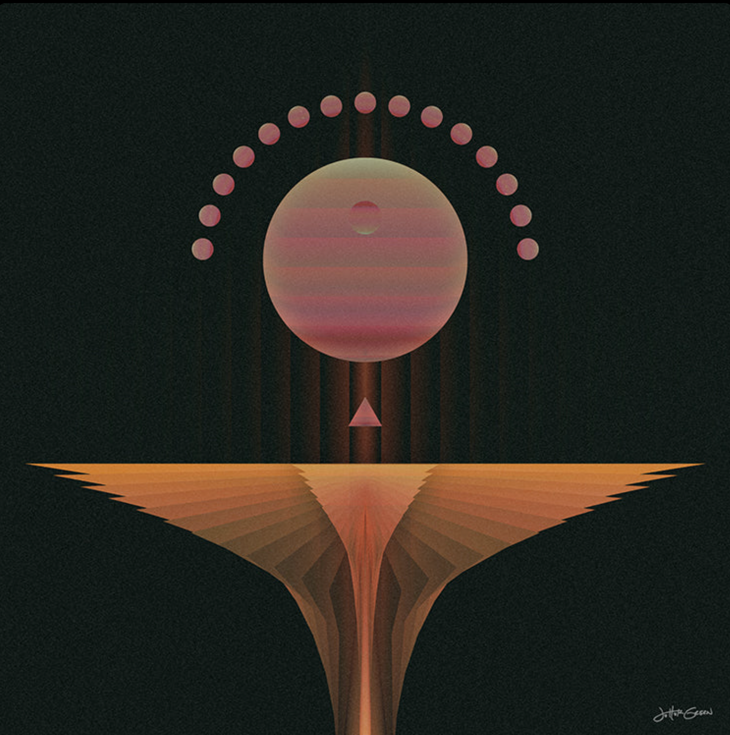 Circular harmonic sacred geometry artwork titled Resonant.